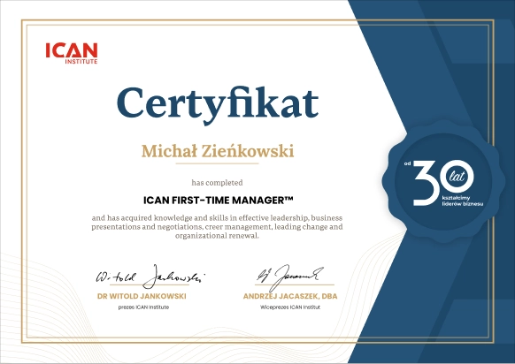 Certyfikat ICAN First-Time Manager™